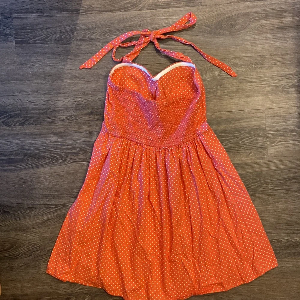 Cutesy Pink and white polka dot halter, pin up dress! - Picture 2 of 2